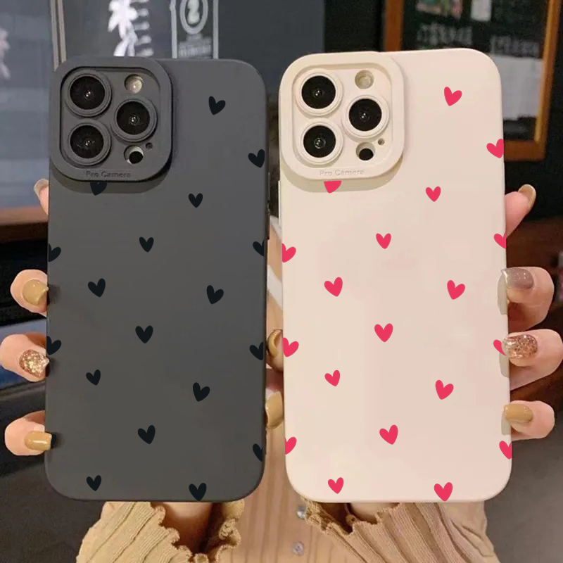 Phone Cases For Samsung S22 - Black Love Heart Protector Phone Cases